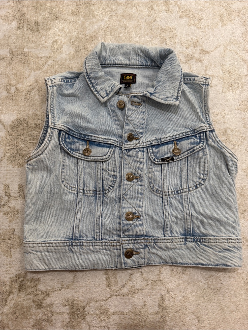 Lee Women’s Light Wash Denim Vest Jacket - Pale Blue